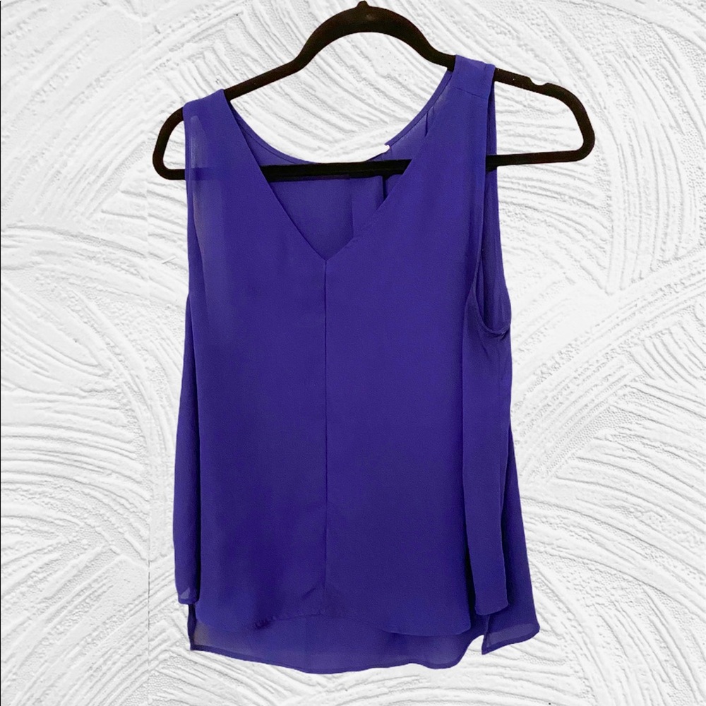 Blue Flowy Tank Top